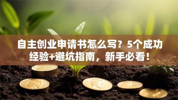 自主创业申请书怎么写？5个成功经验+避坑指南，新手必看！
