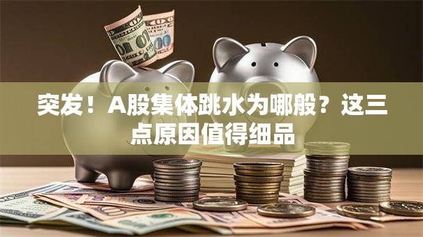突发！A股集体跳水为哪般？这三点原因值得细品