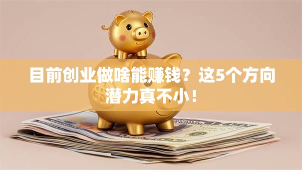 目前创业做啥能赚钱？这5个方向潜力真不小！
