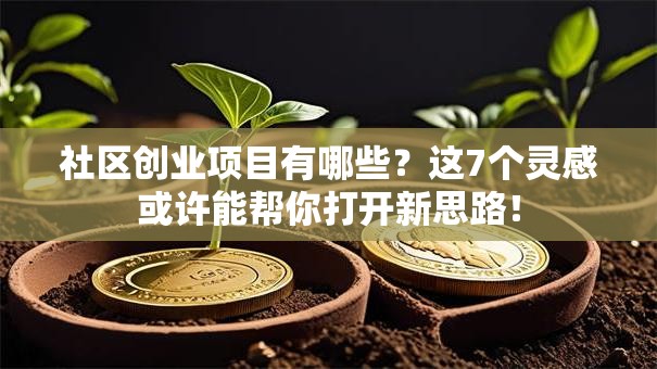 社区创业项目有哪些？这7个灵感或许能帮你打开新思路！