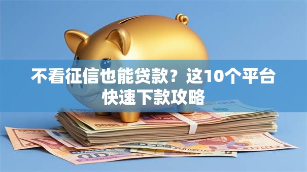 不看征信也能贷款？这10个平台快速下款攻略