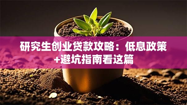 研究生创业贷款攻略：低息政策+避坑指南看这篇