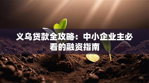 义乌贷款全攻略：中小企业主必看的融资指南