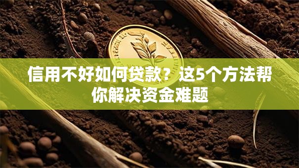 信用不好如何贷款？这5个方法帮你解决资金难题