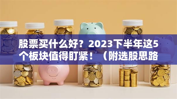 股票买什么好？2023下半年这5个板块值得盯紧！（附选股思路）