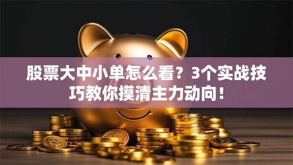 股票大中小单怎么看？3个实战技巧教你摸清主力动向！