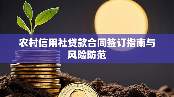 农村信用社贷款合同签订指南与风险防范
