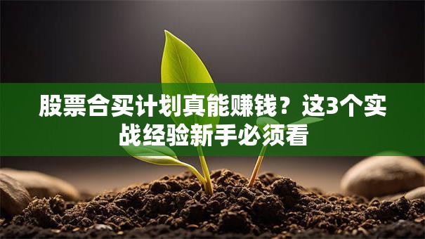股票合买计划真能赚钱？这3个实战经验新手必须看