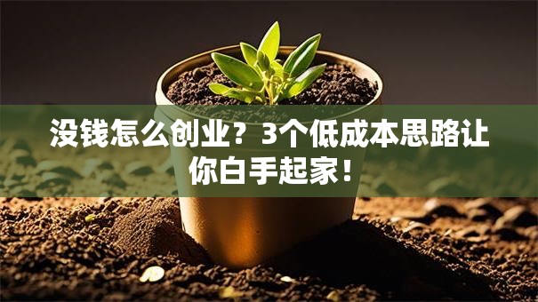 没钱怎么创业？3个低成本思路让你白手起家！