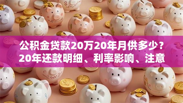 公积金贷款20万20年月供多少？20年还款明细、利率影响、注意事项全解析