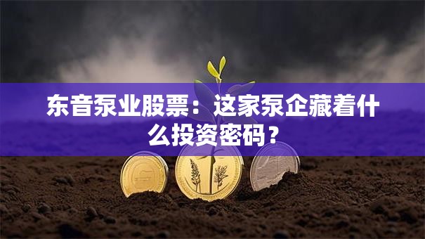 东音泵业股票:这家泵企藏着什么投资密码? 东音泵业股票:这家泵企藏着什么投资密码?