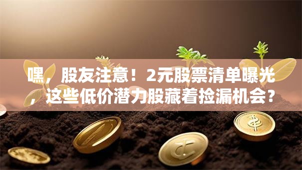 嘿，股友注意！2元股票清单曝光，这些低价潜力股藏着捡漏机会？