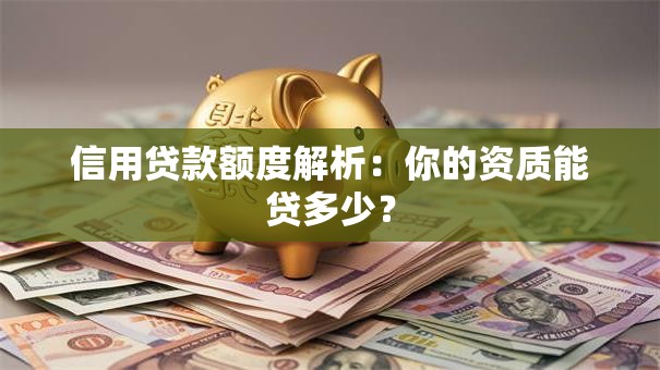 信用贷款额度解析：你的资质能贷多少？