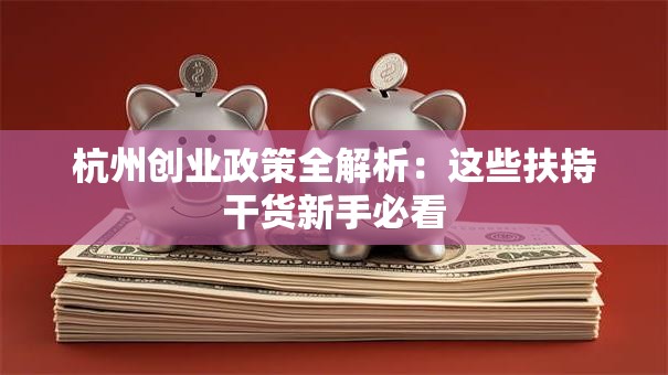 杭州创业政策全解析：这些扶持干货新手必看