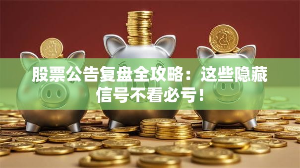 股票公告复盘全攻略：这些隐藏信号不看必亏！