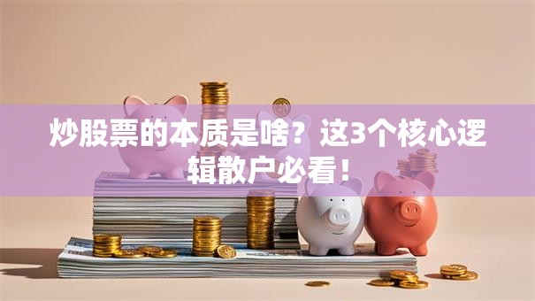 炒股票的本质是啥？这3个核心逻辑散户必看！