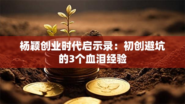 杨颖创业时代启示录：初创避坑的3个血泪经验