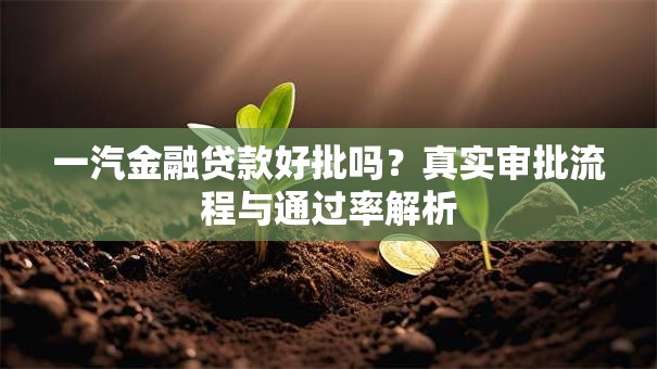 一汽金融贷款好批吗？真实审批流程与通过率解析