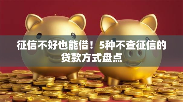 征信不好也能借！5种不查征信的贷款方式盘点
