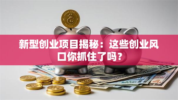 新型创业项目揭秘：这些创业风口你抓住了吗？