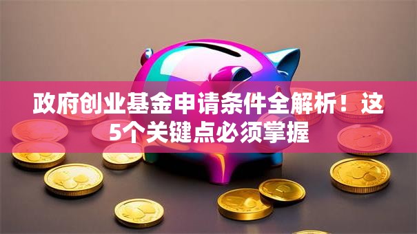 政府创业基金申请条件全解析！这5个关键点必须掌握