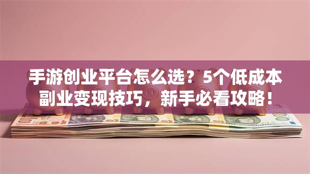 手游创业平台怎么选？5个低成本副业变现技巧，新手必看攻略！