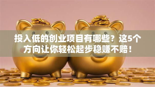投入低的创业项目有哪些？这5个方向让你轻松起步稳赚不赔！