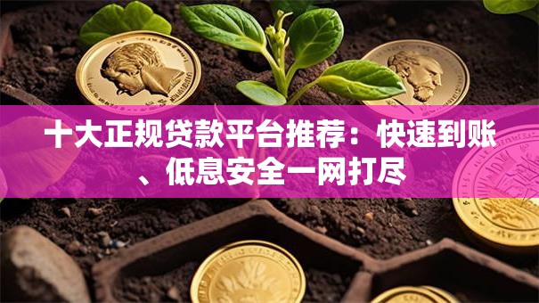 十大正规贷款平台推荐：快速到账、低息安全一网打尽