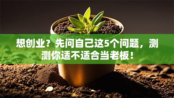 想创业？先问自己这5个问题，测测你适不适合当老板！