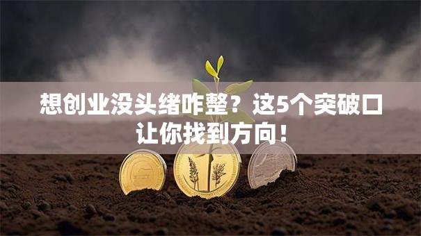 想创业没头绪咋整？这5个突破口让你找到方向！