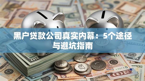 黑户贷款公司真实内幕：5个途径与避坑指南