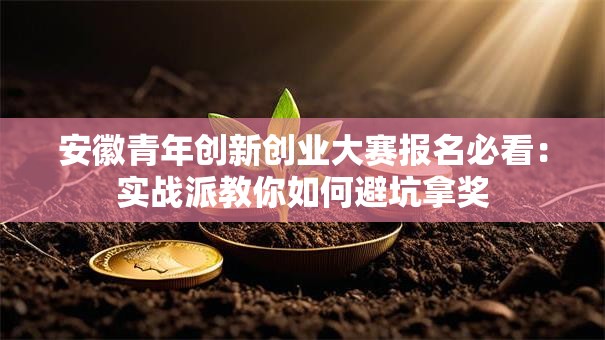 安徽青年创新创业大赛报名必看：实战派教你如何避坑拿奖