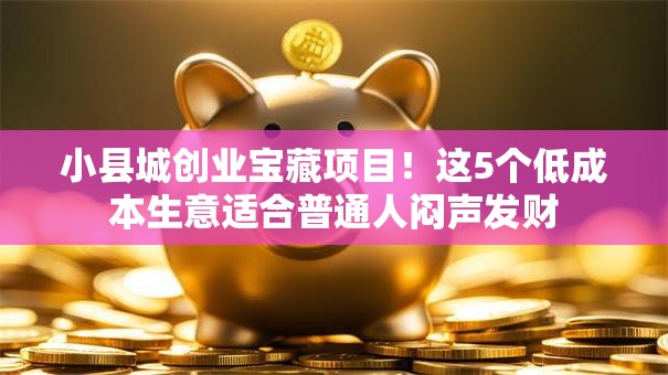 小县城创业宝藏项目！这5个低成本生意适合普通人闷声发财