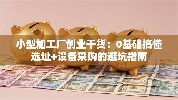 小型加工厂创业干货：0基础搞懂选址+设备采购的避坑指南