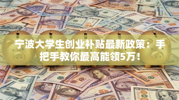 宁波大学生创业补贴最新政策：手把手教你最高能领5万！