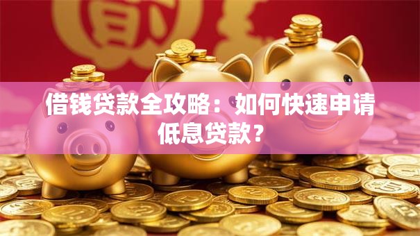 借钱贷款全攻略：如何快速申请低息贷款？