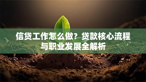 信贷工作怎么做？贷款核心流程与职业发展全解析