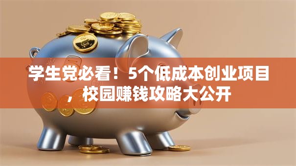 学生党必看！5个低成本创业项目，校园赚钱攻略大公开