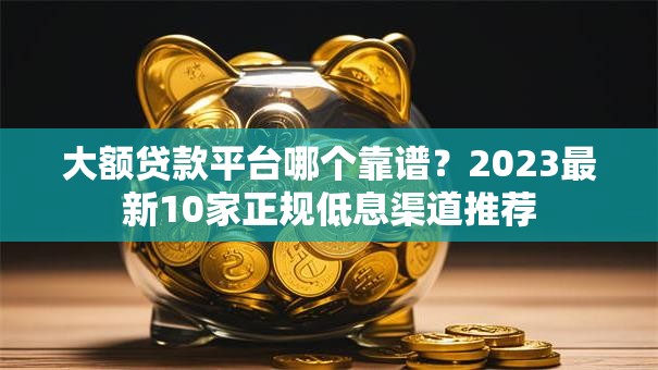 大额贷款平台哪个靠谱？2023最新10家正规低息渠道推荐