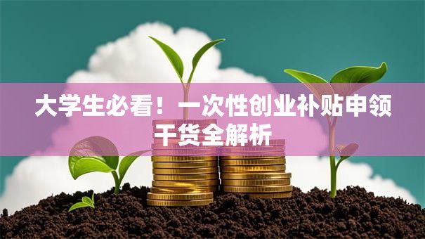 大学生必看！一次性创业补贴申领干货全解析