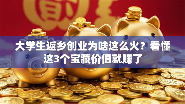大学生返乡创业为啥这么火？看懂这3个宝藏价值就赚了