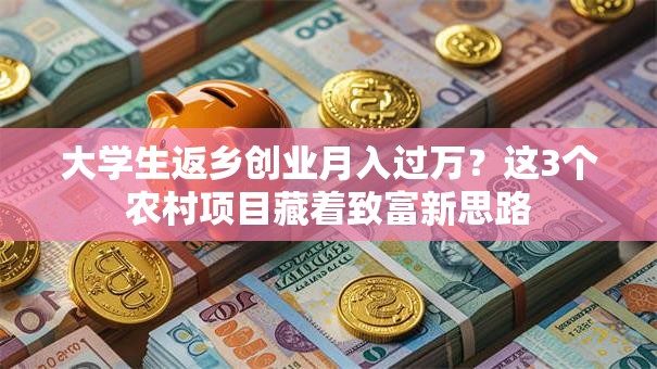 大学生返乡创业月入过万？这3个农村项目藏着致富新思路
