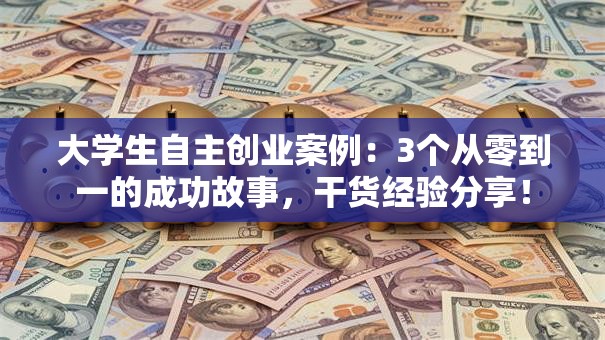 大学生自主创业案例：3个从零到一的成功故事，干货经验分享！