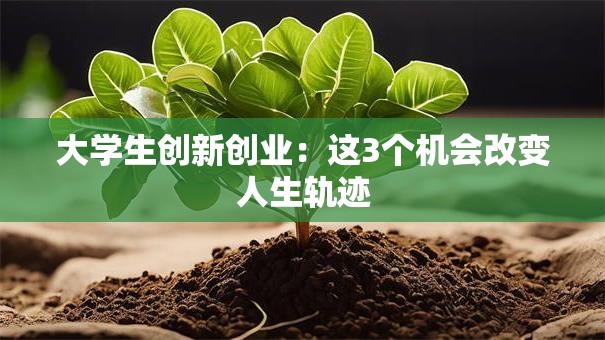 大学生创新创业：这3个机会改变人生轨迹