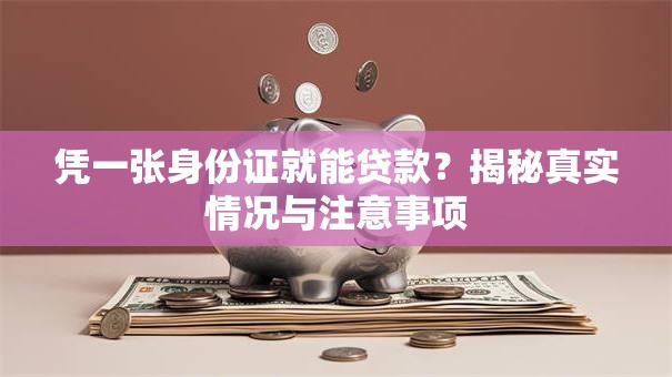 凭一张身份证就能贷款？揭秘真实情况与注意事项