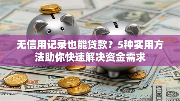 无信用记录也能贷款？5种实用方法助你快速解决资金需求