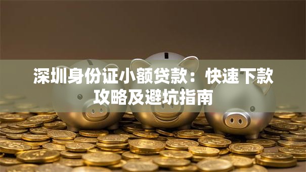 深圳身份证小额贷款：快速下款攻略及避坑指南