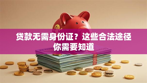 贷款无需身份证？这些合法途径你需要知道