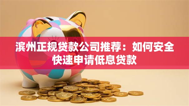 滨州正规贷款公司推荐：如何安全快速申请低息贷款