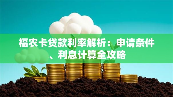 福农卡贷款利率解析：申请条件、利息计算全攻略